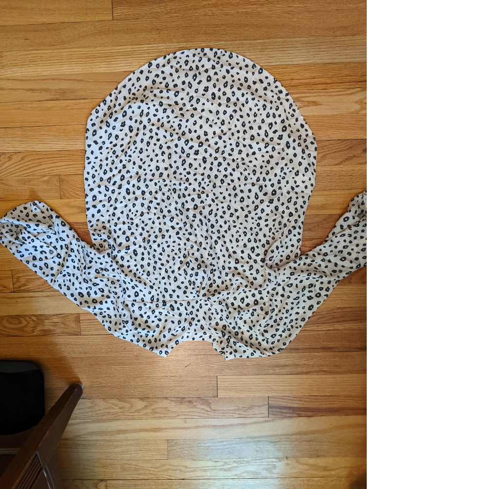 Euc Lush Warren Split Neck Blouse Leopard Print - image 6